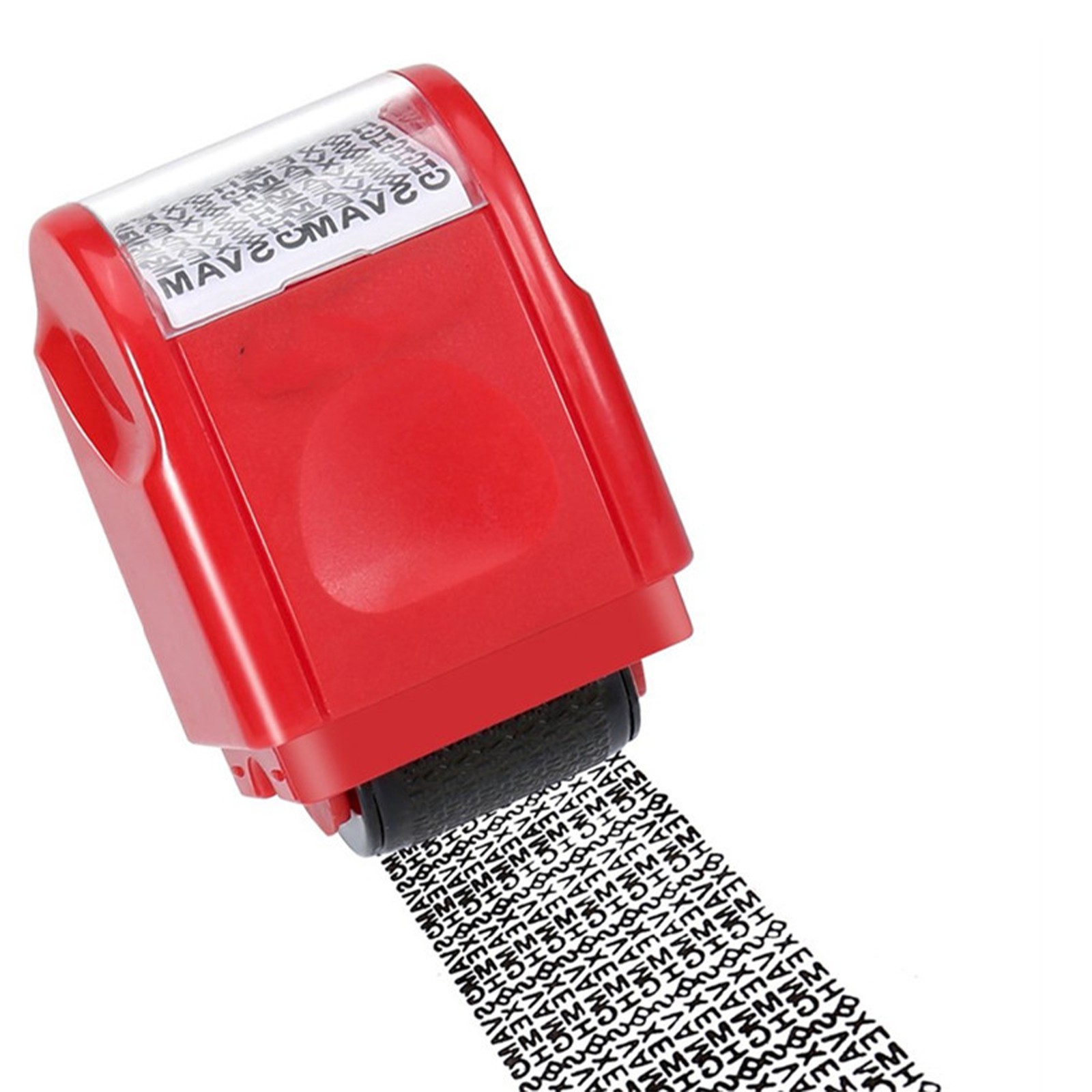 1Pc Red ID Stamp Identity Theft Protection Document Guard Self Ink Stamps Roller