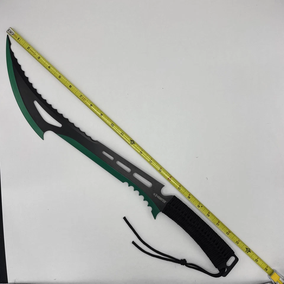 Z-Hunter 23,75” hoja verde machete, mango envuelto en cable negro con funda ZB-020BG Foto 2 de 4