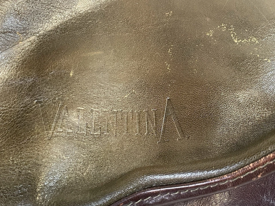 Bolso de Hombro Valentina Italia Cuero Genuino - Cartera Hobo Marrón Foto 3 de 4