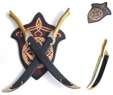 Elf Double Sword With Scabbard,Legolas Cosplay Sword,Stainless Steel Blade,Metal