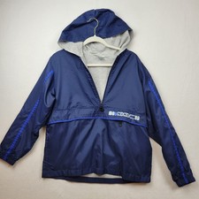 Vintage Nike Anorak Jacket Blue Hooded Pullover Logo Size Youth Large 14-16