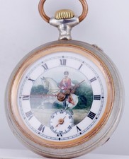 Antique WWI Era Military Japy Freres Silver Pocket Watch-Imperial Officers Award