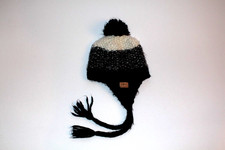 SCREAMER WINTER EAR FLAP KNIT BEANIE HAT TASSELS FLEECE LINED