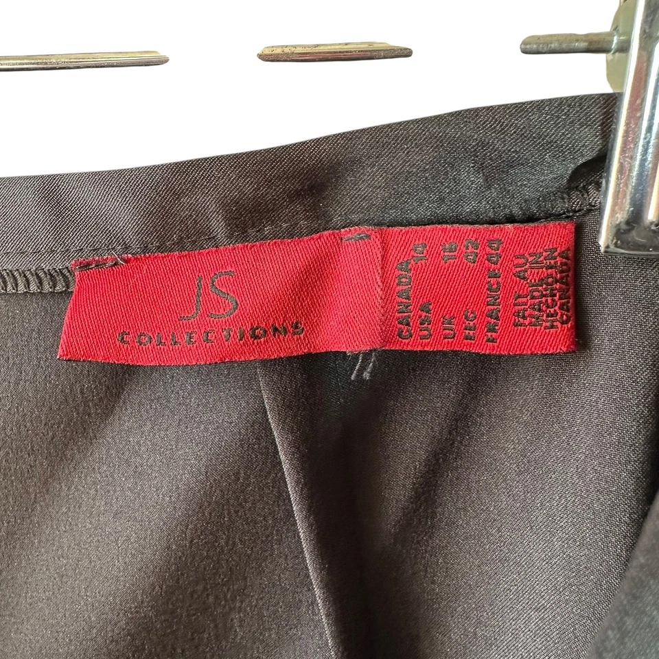 JS Collections Black Satin Long Skirt Size 14 Formal Maxi Evening - Image 4 of 4