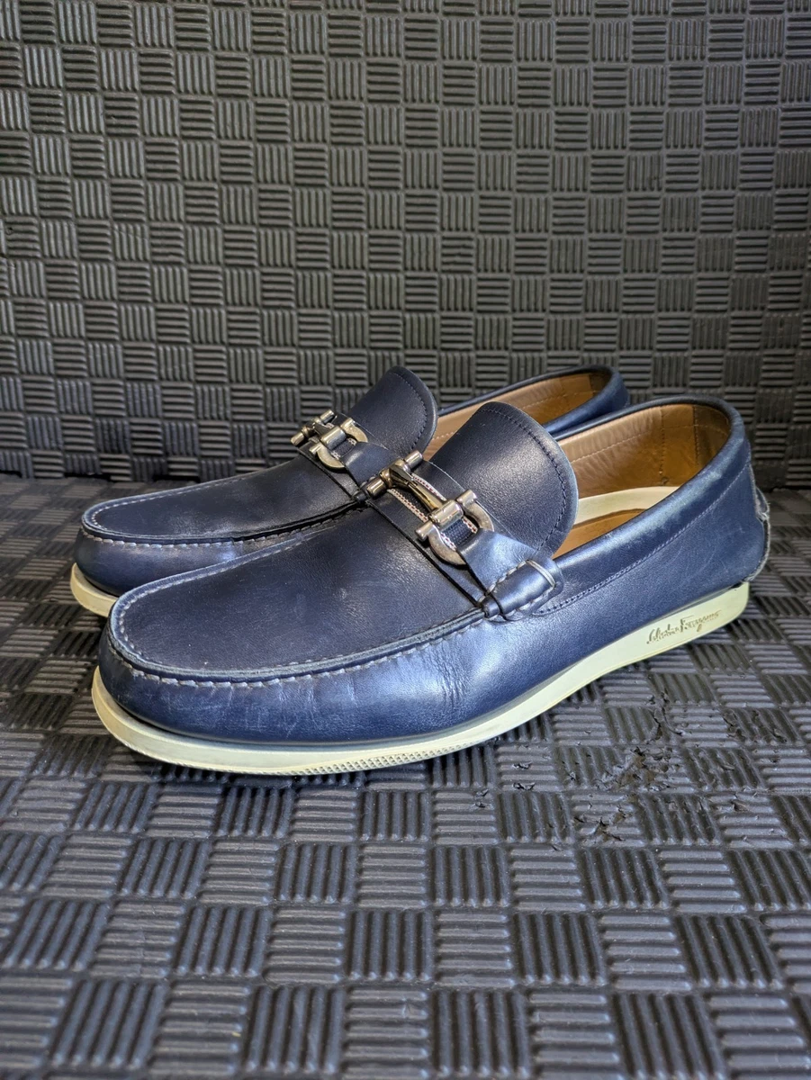 Salvatore Feragamo ネイビーデッキシューズ Salvatore Ferragamo Boat Shoe Casual Shoes for Men for sale | eBay