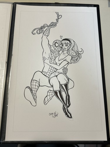 SPIDER-MAN AND GWEN STACEY Marvel Comics 11x17 Original Art 2026 SALE!