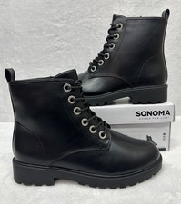 Sonoma Dazzle Girls Black Ankle Boots Size 2 Memory Foam