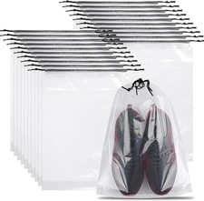 20 Pack Shoe Bags for Travel, Clear Travel Shoe Bags for Packing, Large