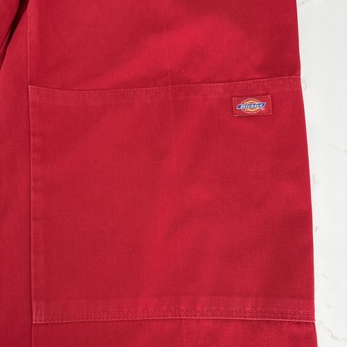 Dickies Mens 38x32 Double Knee Wide Leg Mechanic Pants Red Big Man Work - Picture 4 of 13