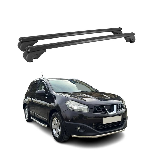 DachträGer FüR Nissan Qashqai +2 2007-2014 GepäCkträGer GrundträGer Alu Schwarz-image