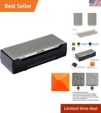 Professional Dual Grit Diamond Sharpening Stone with Non-Slip Base - 8x3 in.