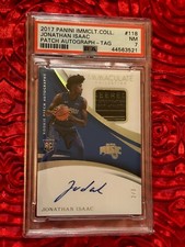 2017-18 Immaculate Jonathan Isaac Rookie RC Patch Tag Auto PSA 7 NM Rare /3