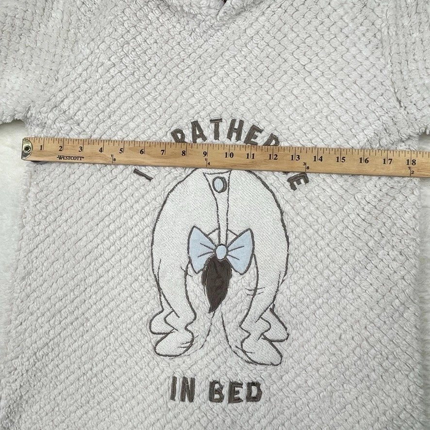 OFF WHITE Felpa con cappuccio Disney donna XS bianco sporco pullover Eeyore pile donna