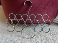 18-Hole Snag-Free Scarf Hanger - Silver / Metal - for Scarves, Belts, Jewelry