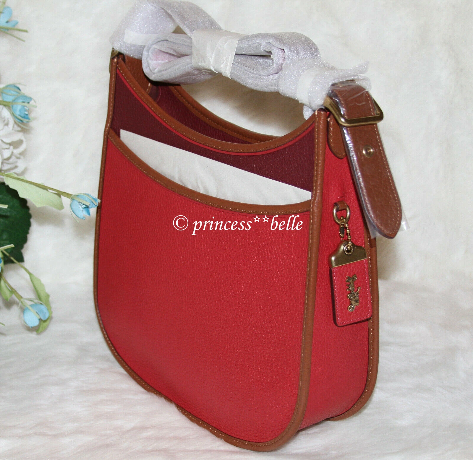 Coach Emery borsa a tracolla colorblock borsa a tracolla in pelle borsa a mano rossa $395
