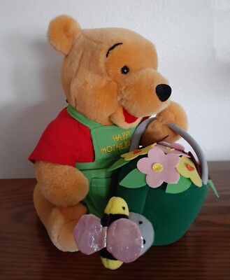 Disney's WINNIE THE POOH Mother's Day 11'' Plush with watering can, bee & flowers