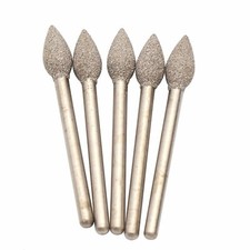 Olive Diamond Burrs Brazing Drill Bits 3/4/5mm Grinding for Dremel Stone Glass