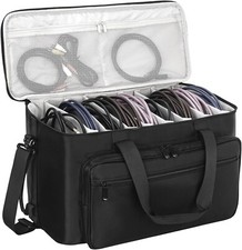 Large Travel Gig Band Cable File Bag With Detachable Dividers,DJ Cord Organiz