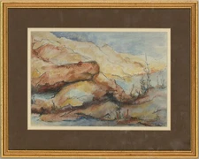 Juliet Keyte - Signed & Framed Contemporary Watercolour, Swift's Hill Quarry