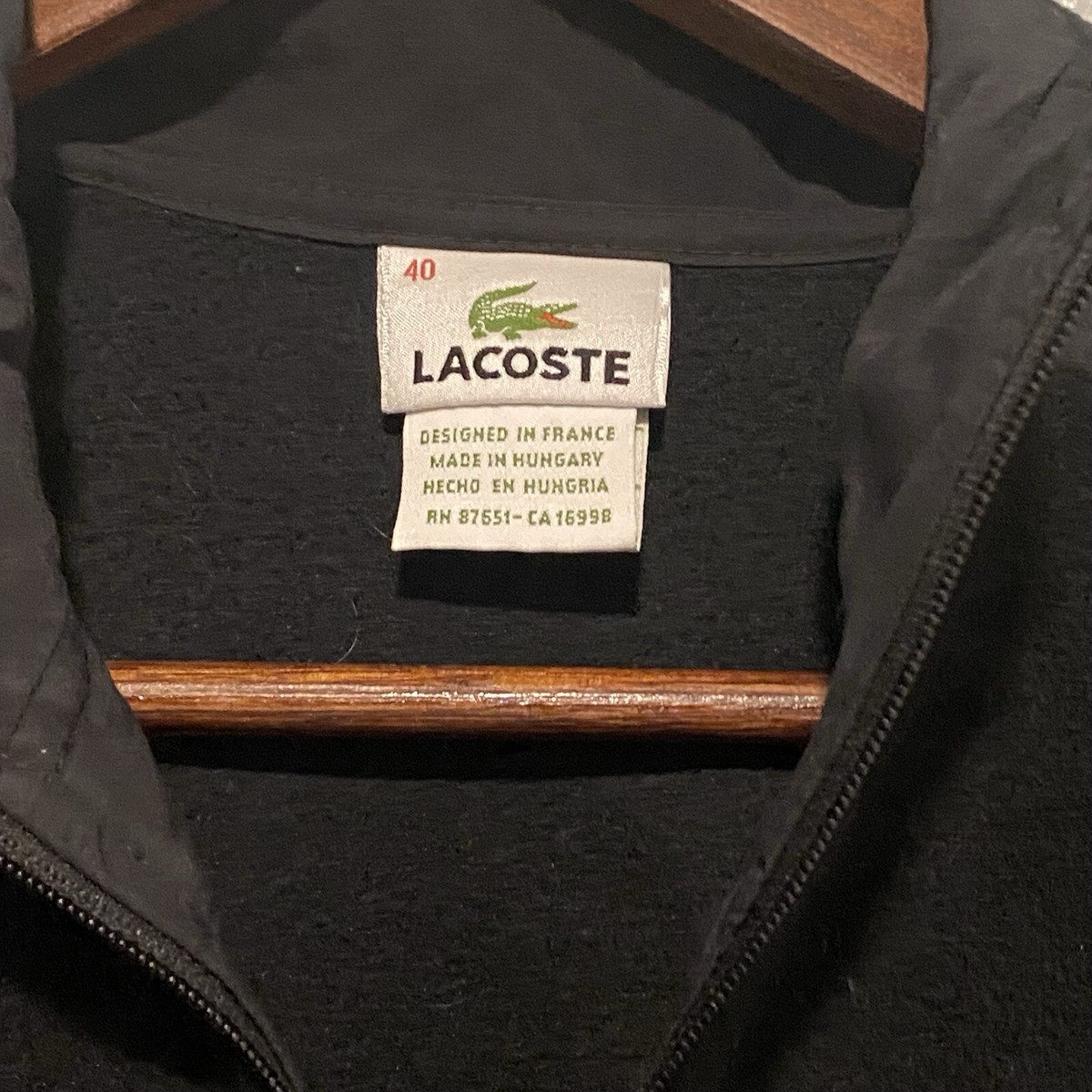Lacoste Zip-Up Fleece Black jacket Women's Size 40 (Medium