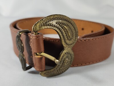 Vintage Brown 36 Large Buckle Genuine Fullgrain Cowhide  display picture 1