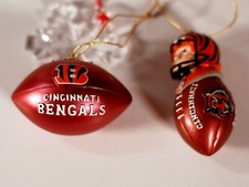Cincinnati Bengals NFL Licensed Christmas Ornaments Football Team Holiday Set