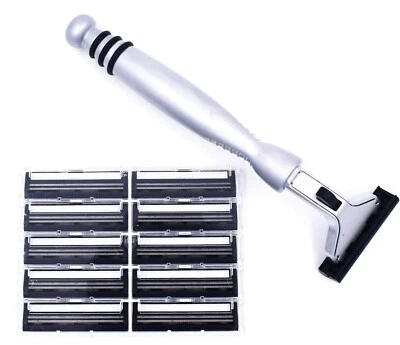 Taconic Shave Pivot Gillette Atra Compatible Metal Razor & 10 Pivot Plus Blades