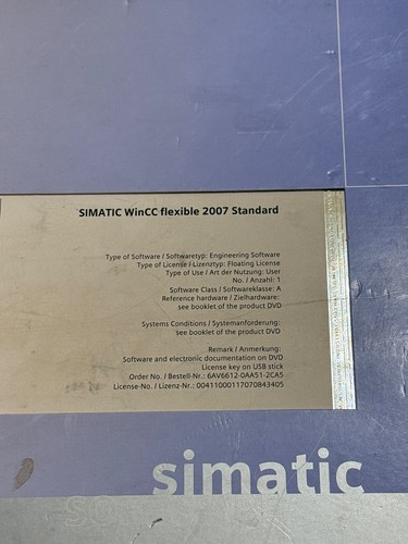 Siemens 6AV6612-0AA51-2CA5 SIMATIC WinCC Flexible 2007 Software Estándar - Imagen 3 de 6