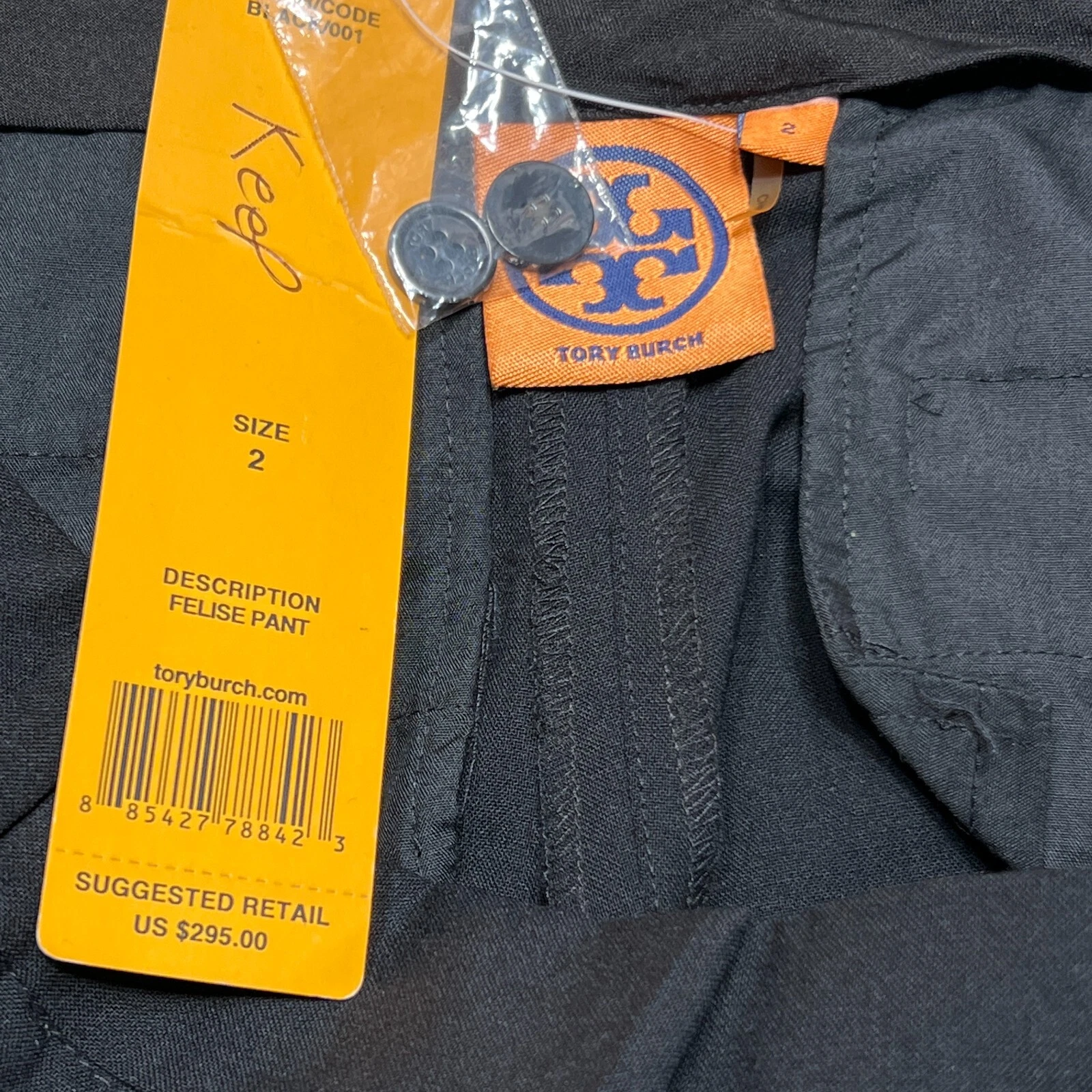 TORY BURCH FELISE PANTALONE NERO TAGLIA 2 LANA