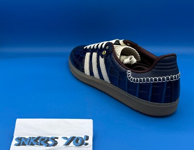 Wales Bonner × adidas Samba Navy adidas Wales Bonner x Samba OG Croc Collegiate Navy for Sale