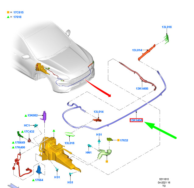 FORD KUGA MK3 Headlamp Washer Hose Assy 2472519 NEW GENUINE | eBay