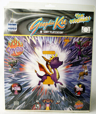 VINTAGE 1998 GRAPHIC KIT SONY PLAYSTATION ONE 1 SPYRO DECAL NEW