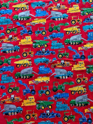 HOFFMAN FABRIC 1996~Earthmovers~CEMENT TRUCK~Tractor~DUMP~Loader~BULLDOZER~Cottn