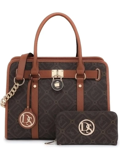 Dasein Women Faux Leather Handbags Classic Purse Office Satchel Bags with Wallet