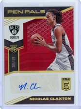 2019/20 Panini Elite Pen Pals Red Rookie Auto #PP-NCX Nic Claxton #38/49