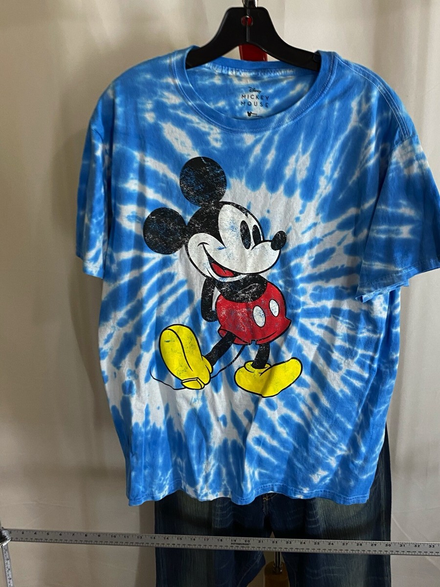 MICKEY TEE/ミッキーTシャツ　ライトブルー Disney Blue Tie Dye Mickey Mouse TEE T SHIRT Medium M | eBay