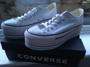 converse plataforma rayas