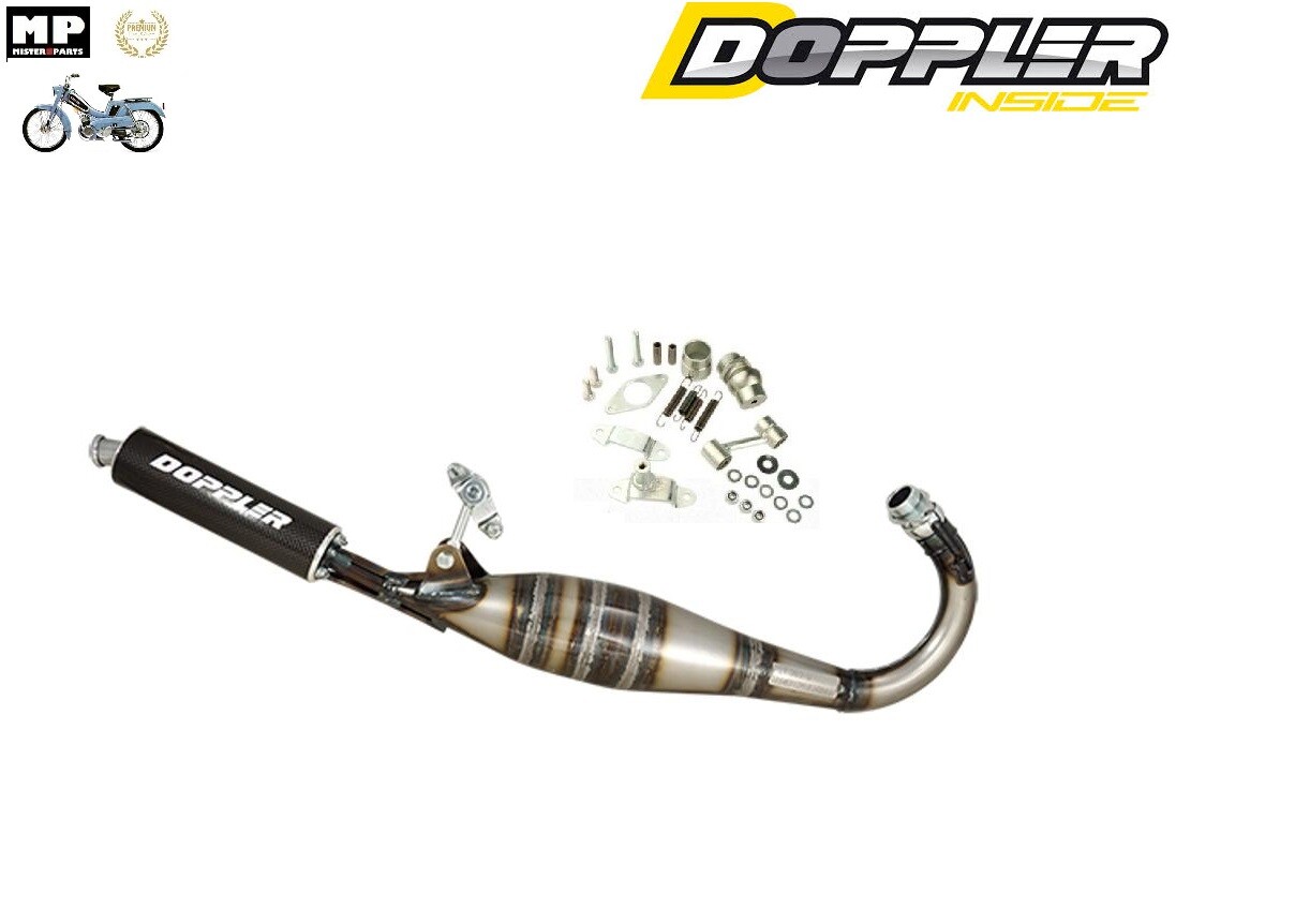 Pot d'échappement Doppler ER1 MBK 51 en acier roulé soudé haute finition avec rotule