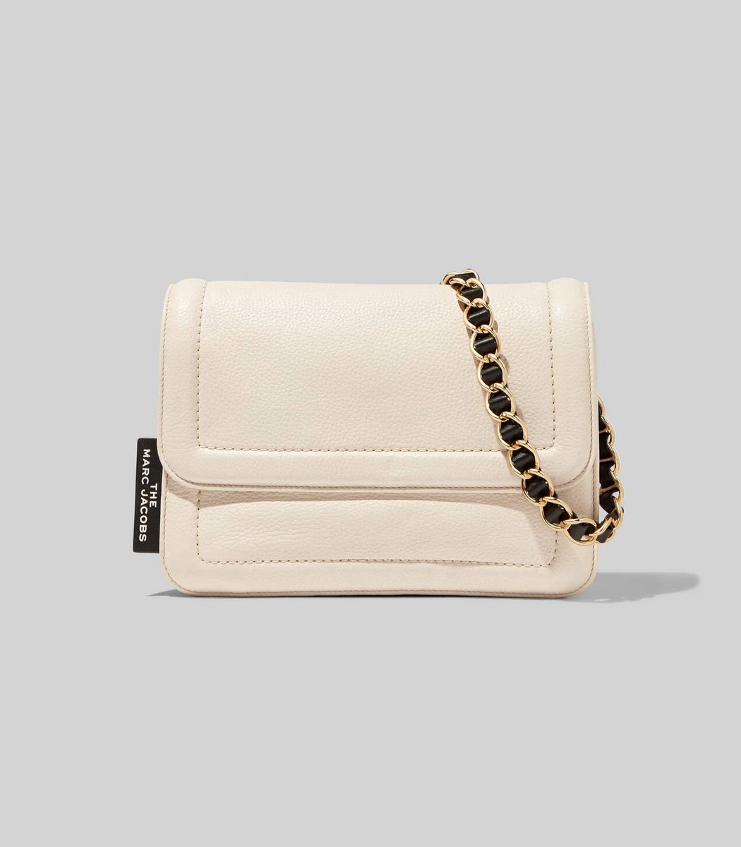 AUTHENTIC NWT MSRP$450 Marc Jacobs The Cushion Leather Bag in White /Ivory