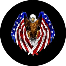 American Eagle flag Wings tire cover Access Any Size
