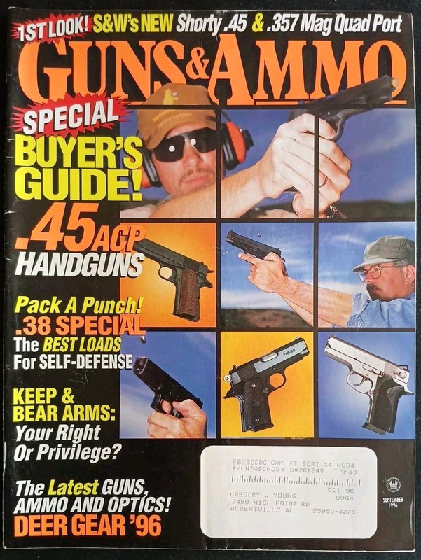 VINTAGE GUNS & AMMO SEPTEMBER 1996 SPECIAL BUYER'S GUIDE .45 ACP HANDGUNS