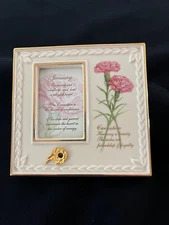 Lenox China Treasures January Carnation & Birthstone Frame