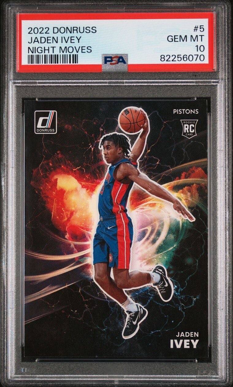 Jaden Ivey Night Moves Rookie Card Case Hit PSA 10 (Pop 1) (22-23 Donruss)