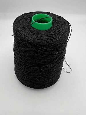 LINTON YARNS LTD 100% Cashmere Yarn. Luxuriously Soft. Charcoal Grey Melange 500g Cone. 3 Ply.UK.