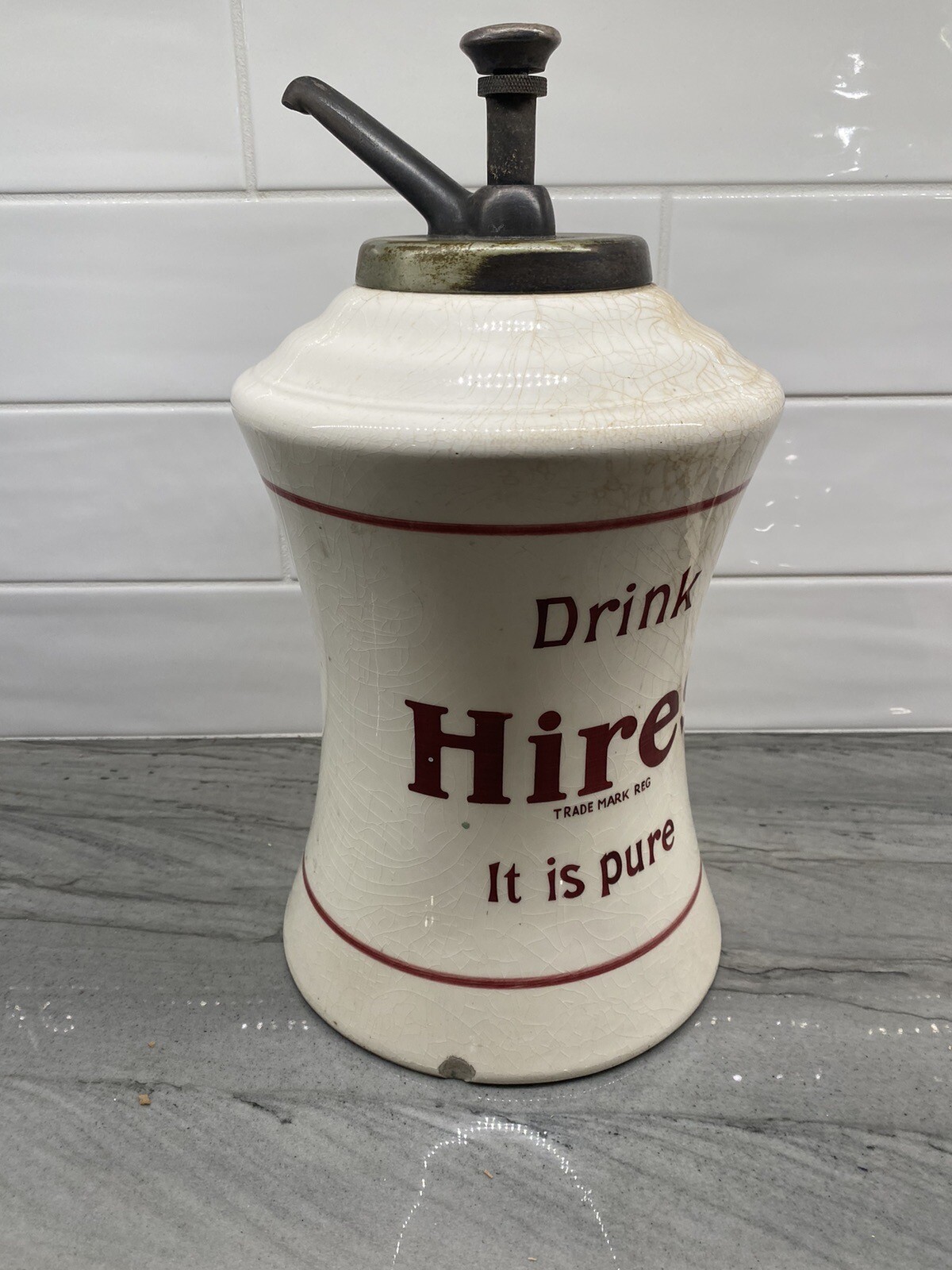 Antique Porcelain Hires Root Beer Syrup Dispenser eBay