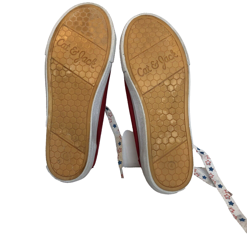 Cat & Jack Girl's Size 4 Red Athletic Tennis Shoe with Stars