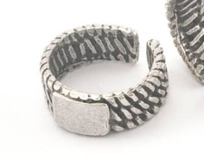 Band Ring Adjustable Antique Silver Plated brass 18mm 8US inner size 3751