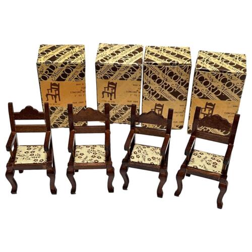Concord Dollhouse Miniature Furniture Dining Room Chairs Lot 4 Model 4766