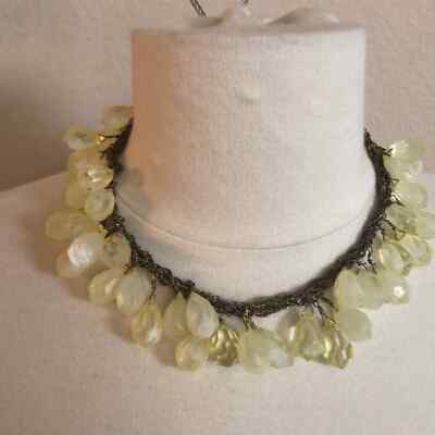 Yellow beaded choker necklace