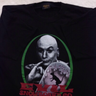 vtg 90s DR. EVIL AUSTIN POWERS FRICKIN' IDIOTS EVIL SNOWBOARDING